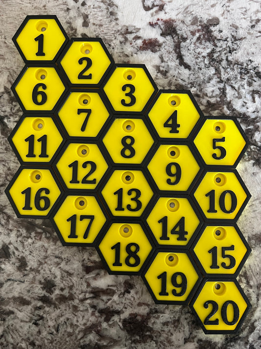 Beehive Number Tags -Pack of 20
