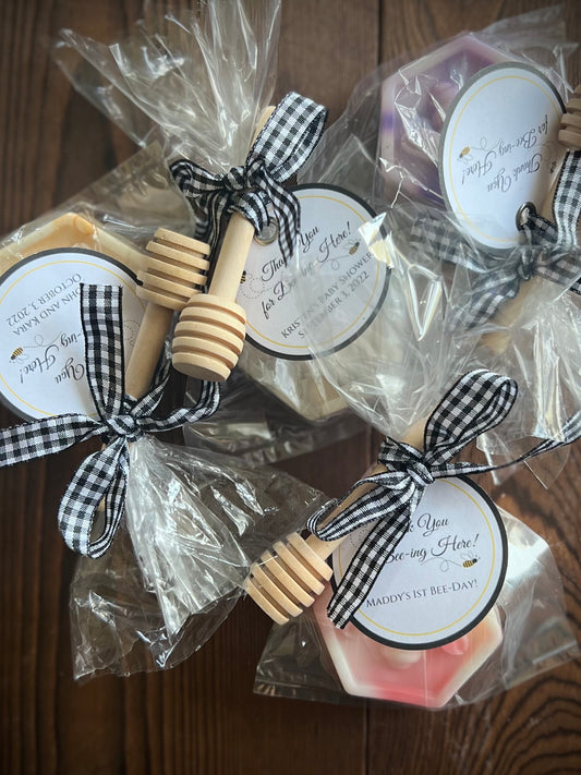 Soap Favors - Honeycomb and Bees - Choose Your Scent and Color - Goat Milk Soap