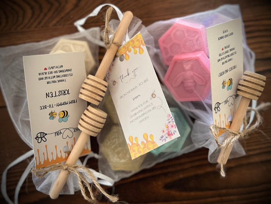 Mini Soaps- Honeycomb and Bees - Pack of Four Soaps - Party Favors