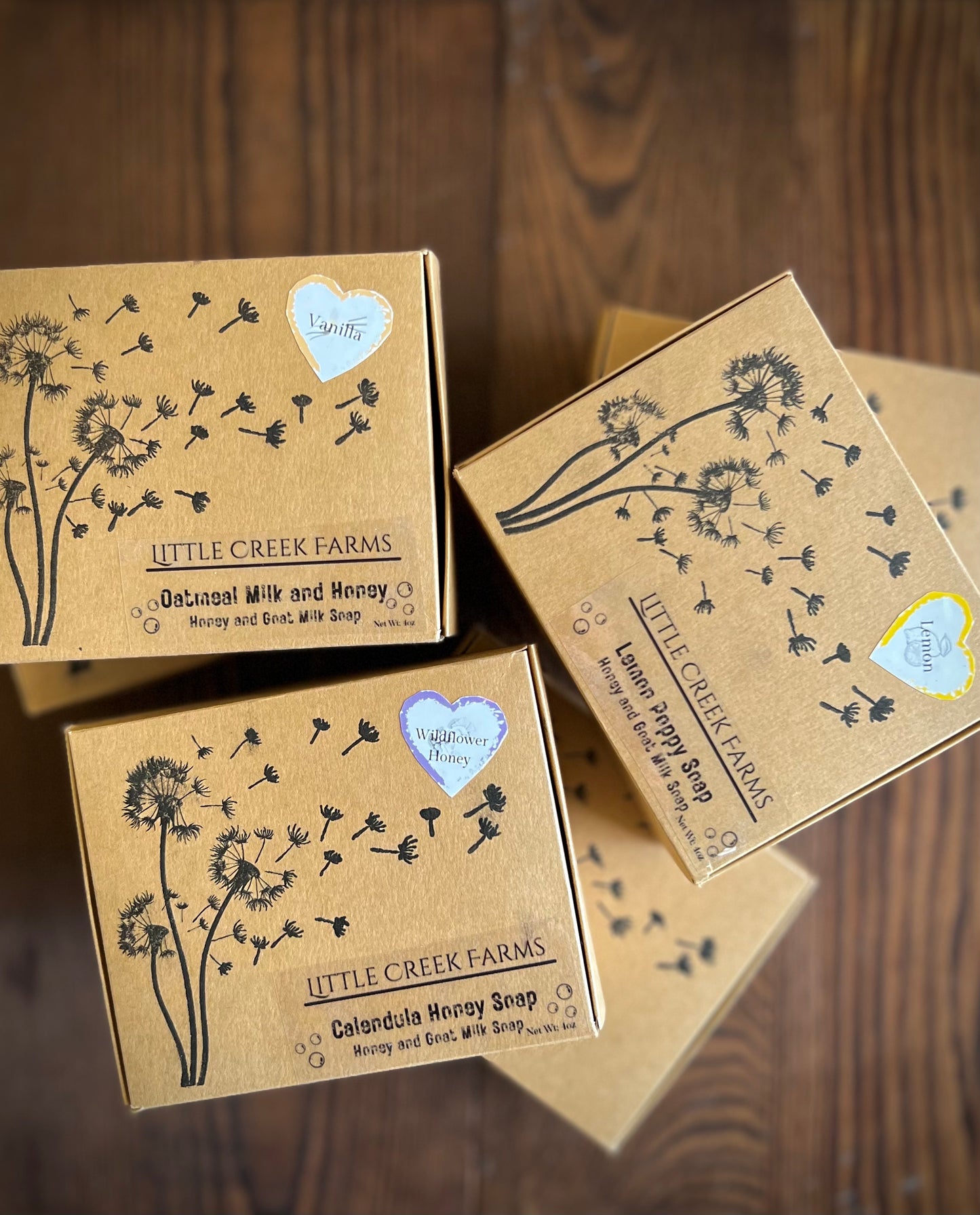 Milk and Honey Soap - Handmade 4 oz Bars - Oatmeal Milk and Honey / Lemon Poppy / Calendula Honey